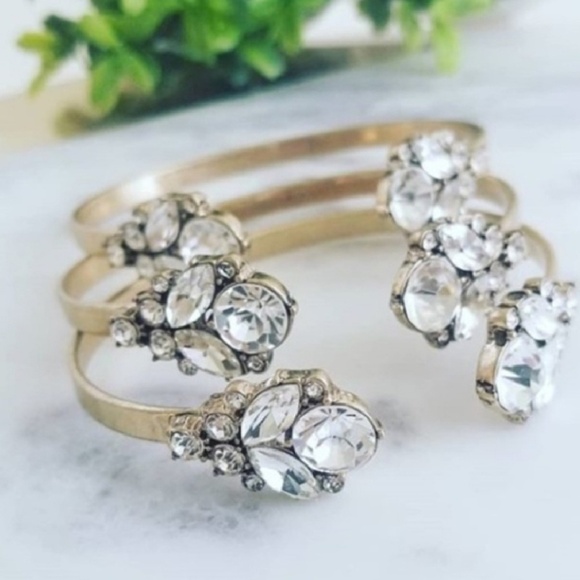 Clear Crystal Cuff Bracelet - Picture 2 of 3